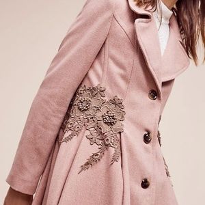 Anthropologie Elevenses pink Astoria coat 00 NWOT